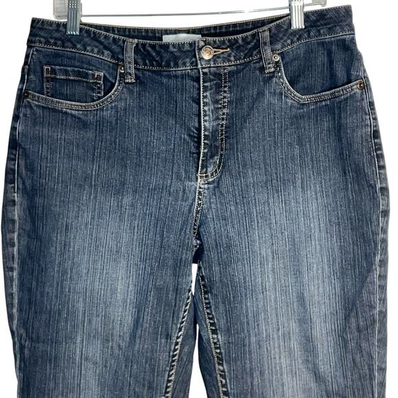 Coldwater Creek Women’s Size 12 Cropped Jeans – Dark Wash Stretch Denim - Picture 2 of 7